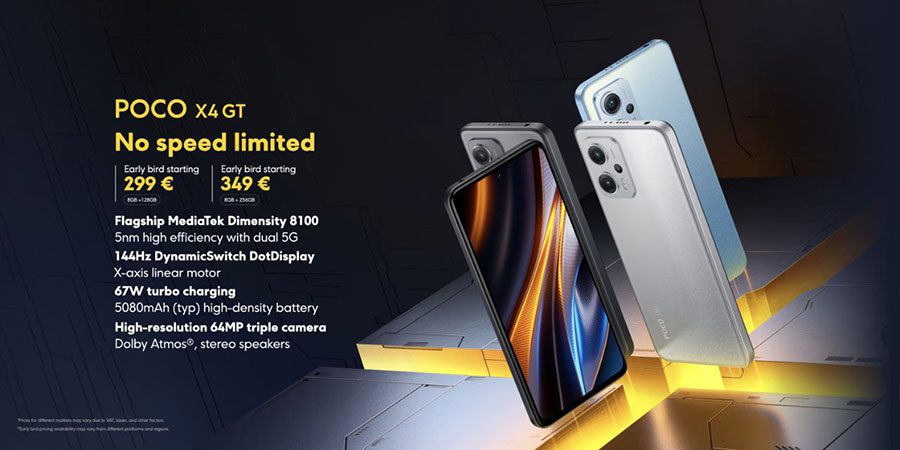 Анонс Poco X4 GT со скромным слоганом "нет предела скорости"